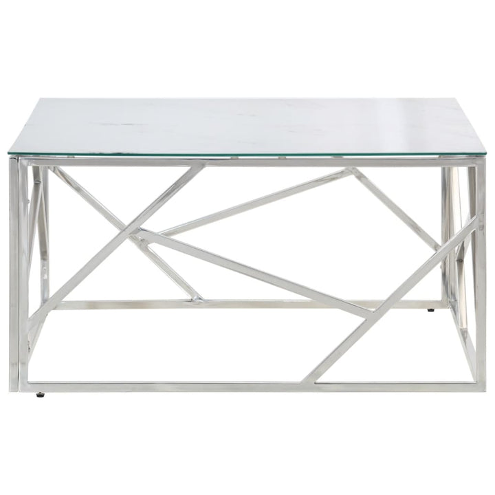 Soffbord Silver Rostfritt Stål Och Härdat