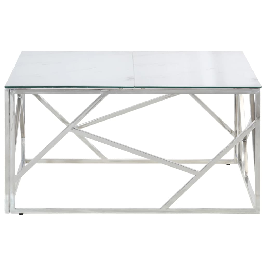 Soffbord Silver Rostfritt Stål Och Härdat