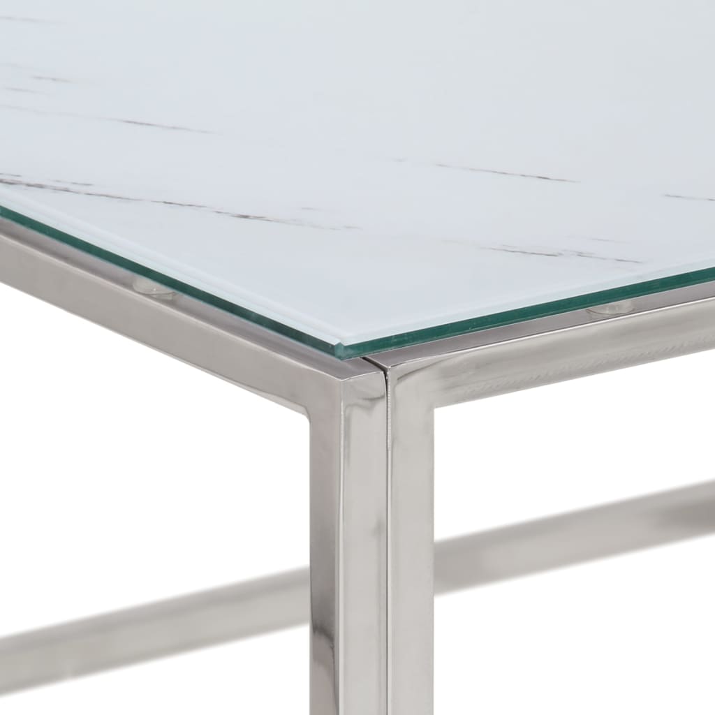 Soffbord Silver Rostfritt Stål Och Härdat