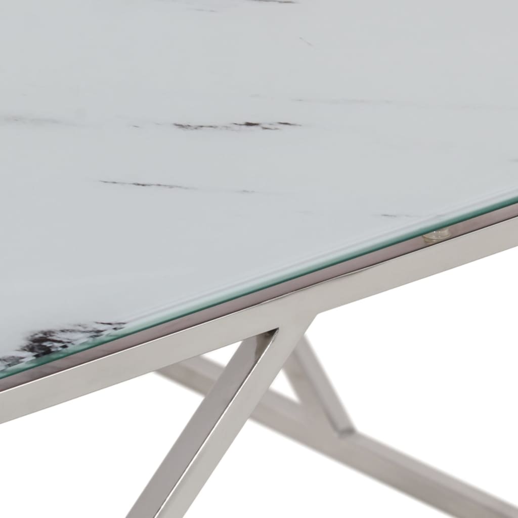 Soffbord Silver Rostfritt Stål Och Härdat