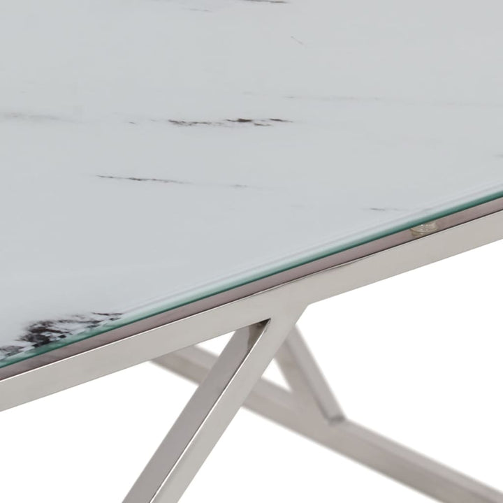 Soffbord Silver Rostfritt Stål Och Härdat