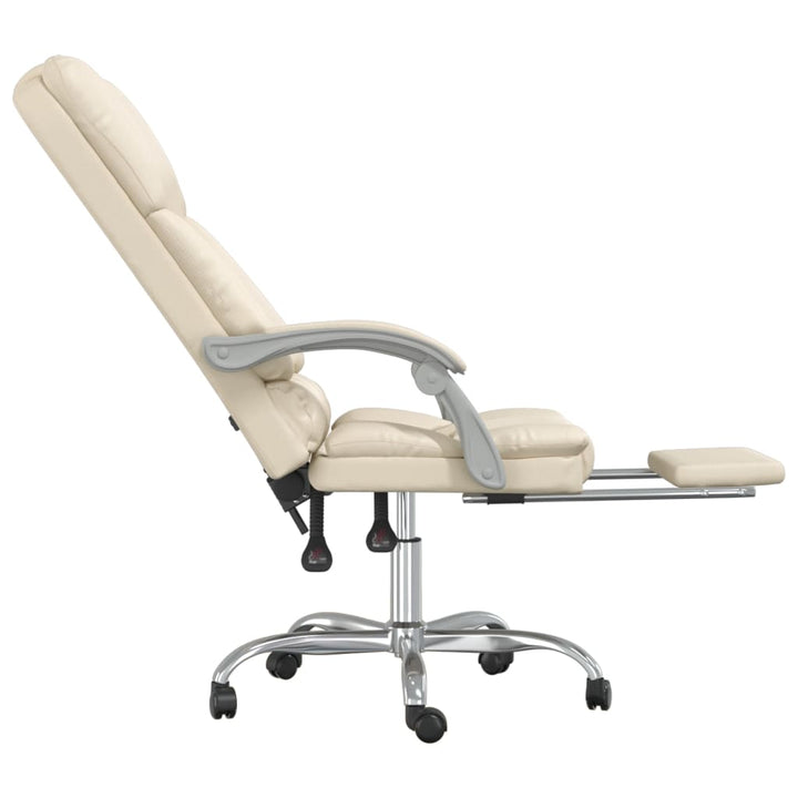 Kontorsstol Med Massage Gräddvit Konstläder