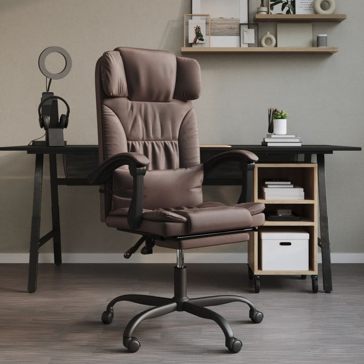 Kontorsstol Med Massage Gräddvit Konstläder