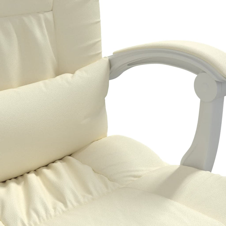 Kontorsstol Med Massage Gräddvit Konstläder