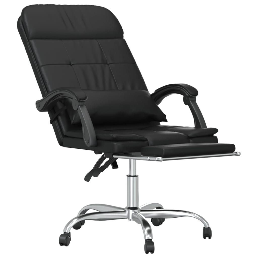 Massagestol Med Lutning Svart Konstläder