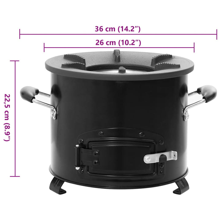 Vedeldad Campingspis Svart 36X26X22,5 Cm Metall