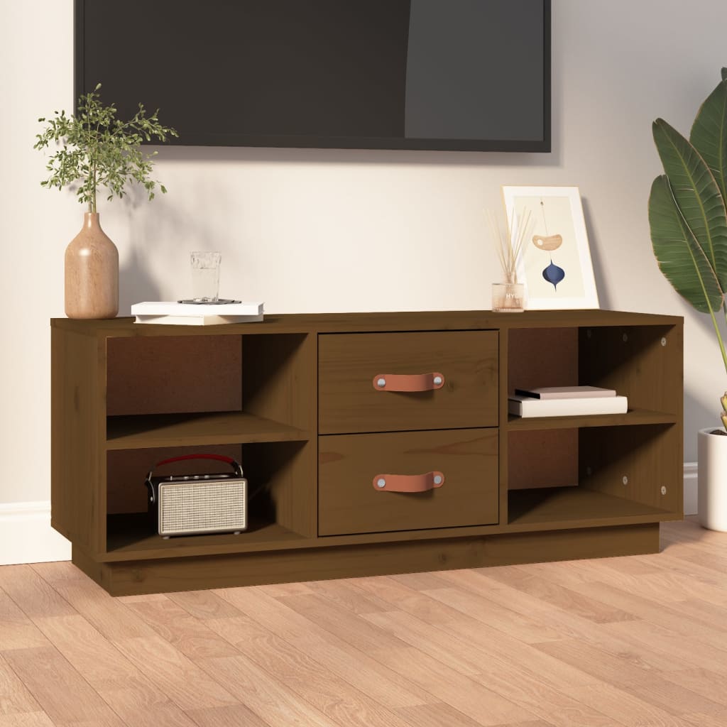Tv-Bänk 100X34X40 Cm Massiv Furu