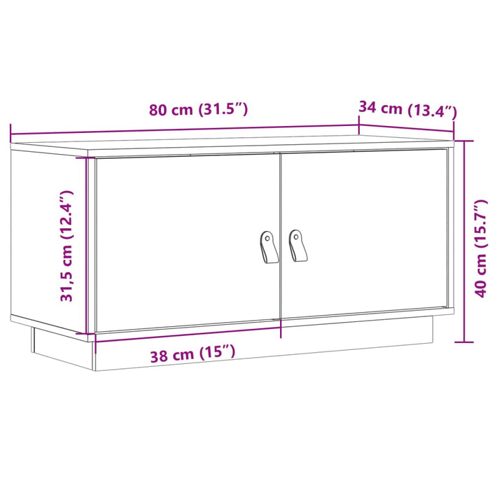 Tv-Bänk 80X34X40 Cm Massiv Furu