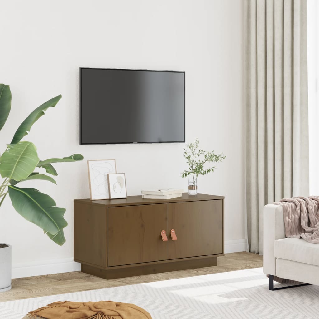 Tv-Bänk 80X34X40 Cm Massiv Furu