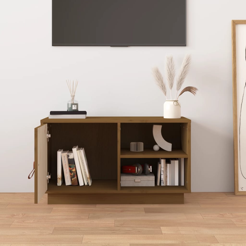 Tv-Bänk 70X34X40 Cm Massiv Furu