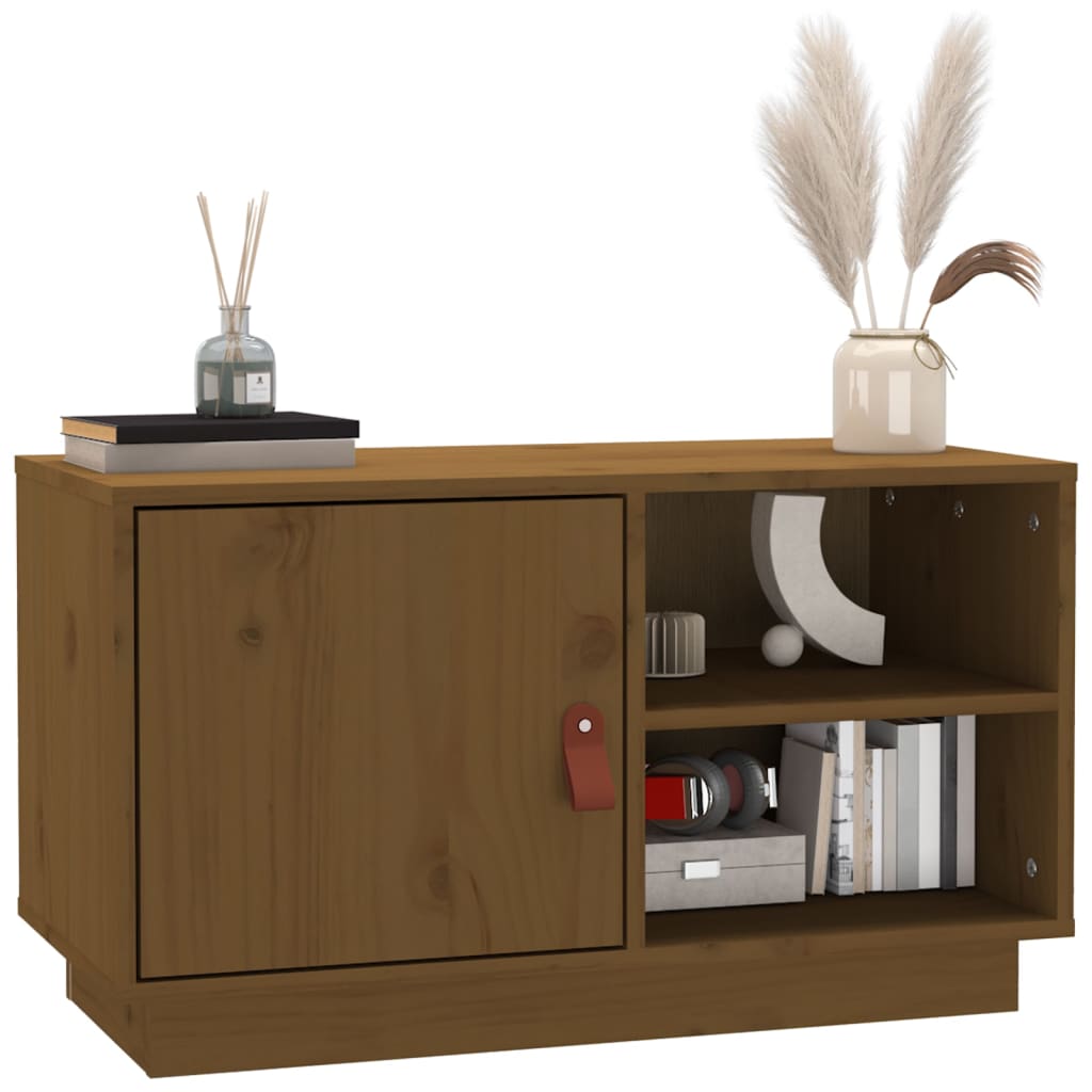Tv-Bänk 70X34X40 Cm Massiv Furu