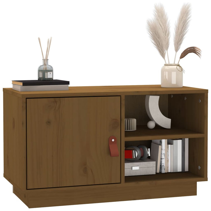 Tv-Bänk 70X34X40 Cm Massiv Furu