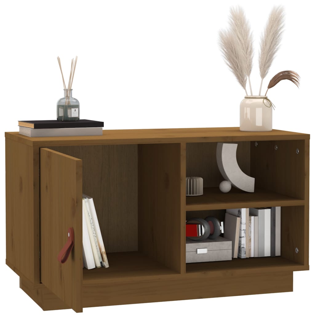 Tv-Bänk 70X34X40 Cm Massiv Furu