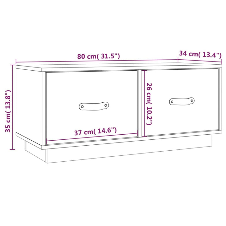 Tv-Bänk 80X34X35 Cm Massiv Furu