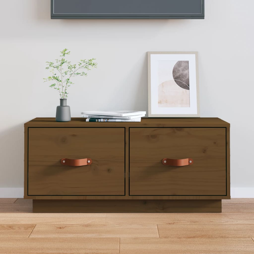 Tv-Bänk 80X34X35 Cm Massiv Furu
