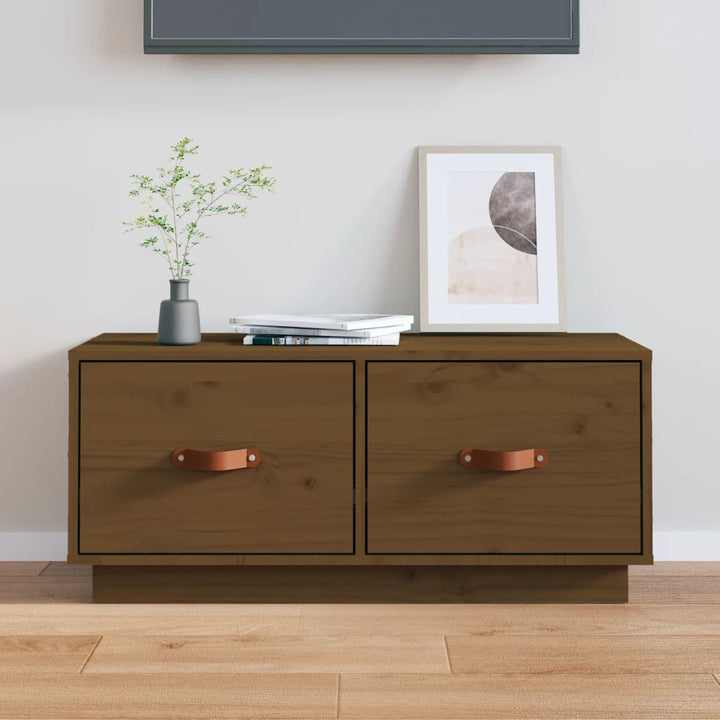 Tv-Bänk 80X34X35 Cm Massiv Furu