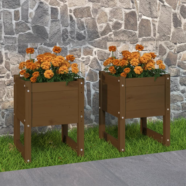 Odlingslådor 2 St 40X40X52,5 Cm Massiv Furu 1