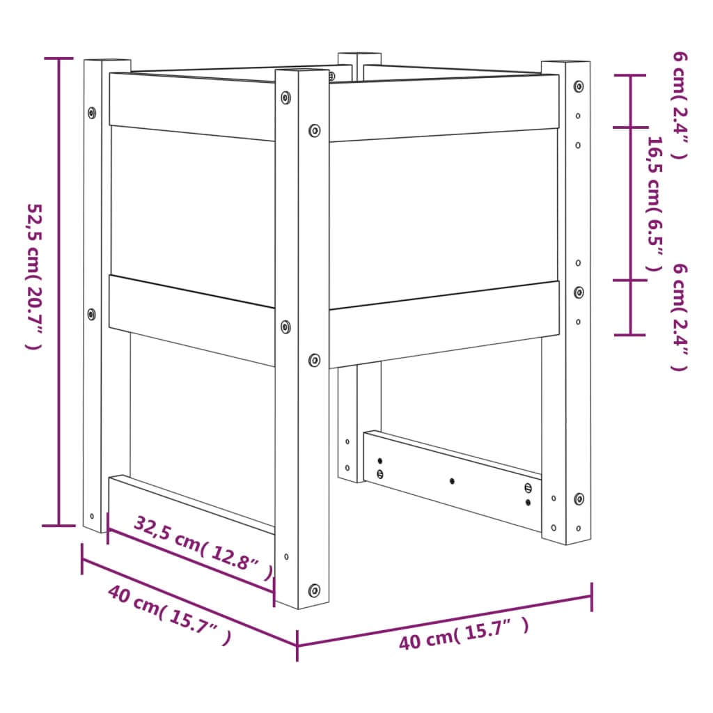 Odlingslådor 2 St 40X40X52,5 Cm Massiv Furu 1