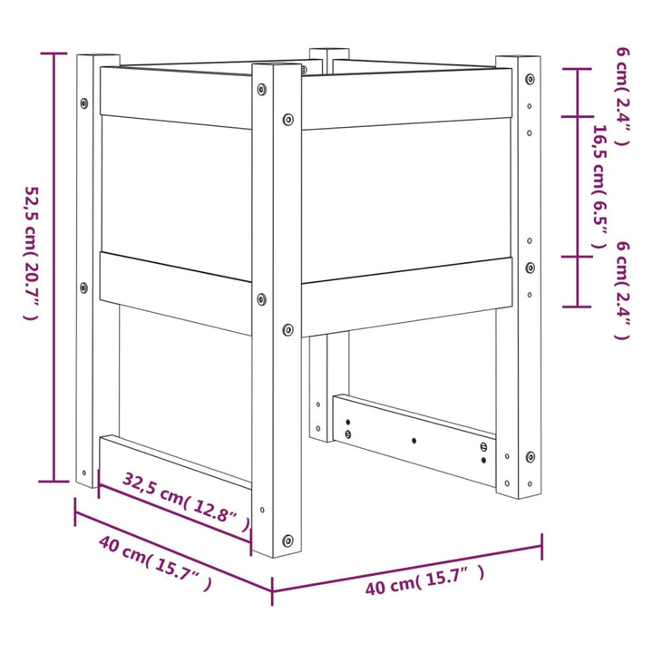 Odlingslådor 2 St 40X40X52,5 Cm Massiv Furu 1