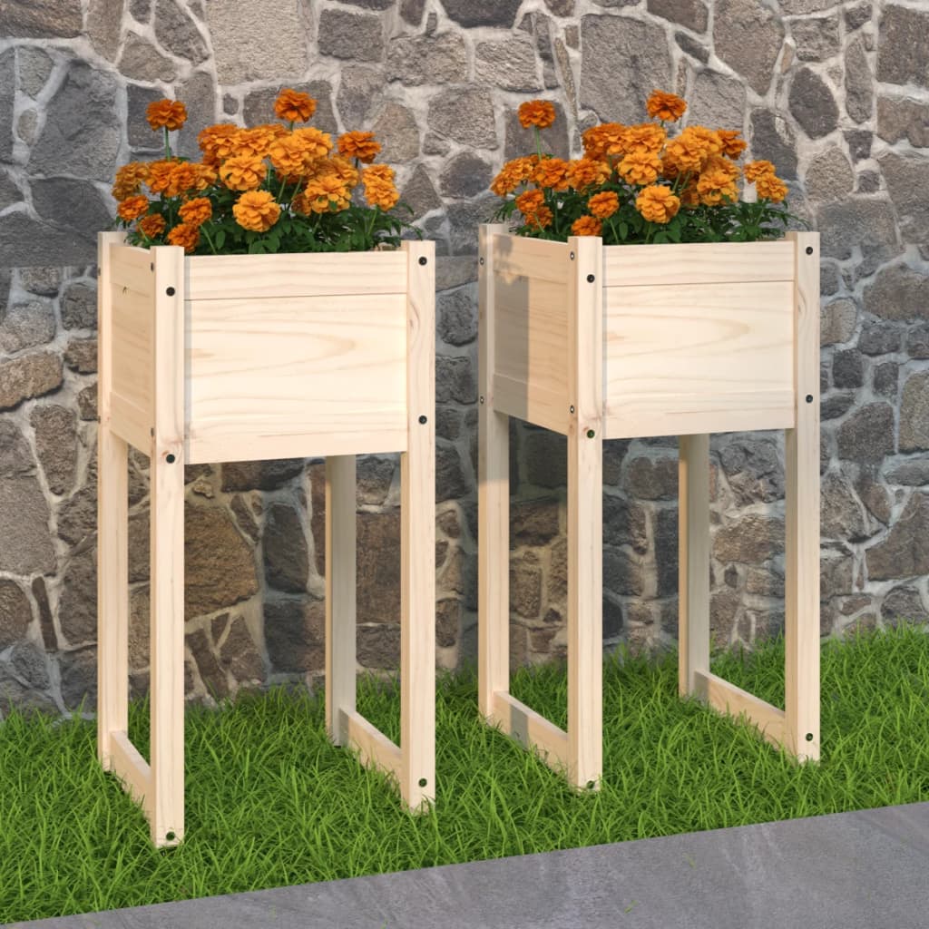 Odlingslådor 2 St 40X40X52,5 Cm Massiv Furu 1
