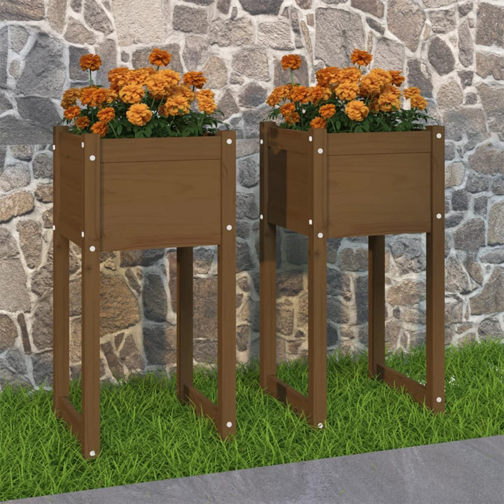 Odlingslådor 2 St 40X40X52,5 Cm Massiv Furu 1