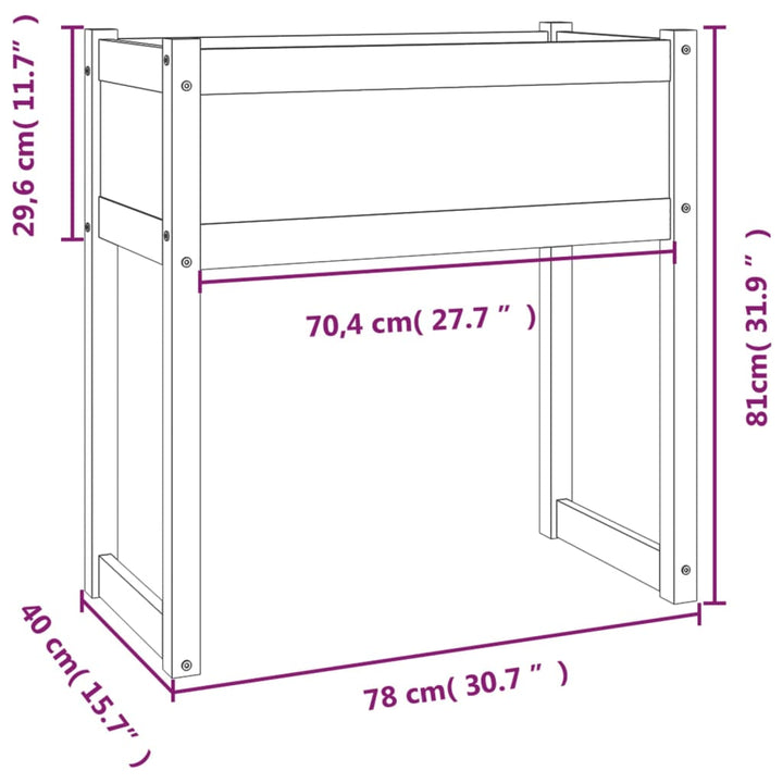 Odlingslåda 78X40X81 Cm Massiv Furu