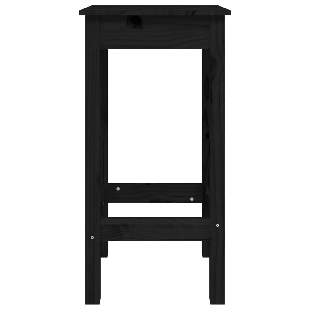 Barstolar 2 St Svart 40X40X78 Cm Massiv Furu