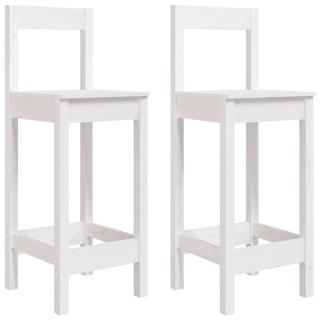 Barstolar 2 St Svart 40X41,5X112 Cm Massiv Furu