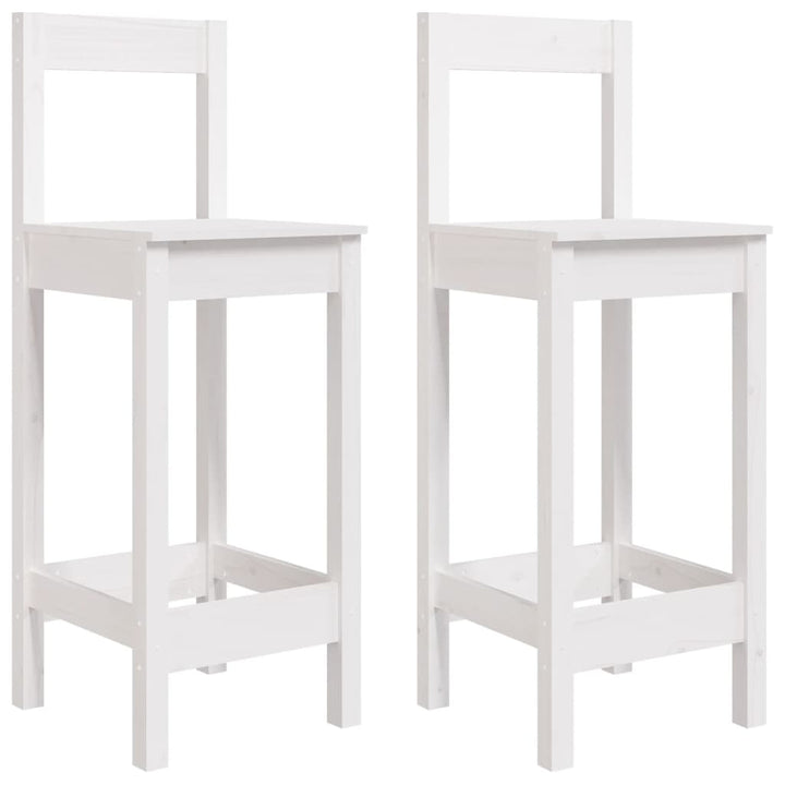 Barstolar 2 St Svart 40X41,5X112 Cm Massiv Furu