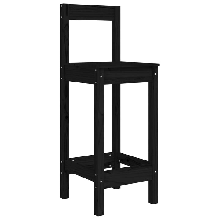 Barstolar 2 St Svart 40X41,5X112 Cm Massiv Furu