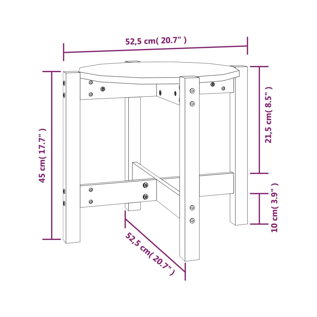 Soffbord Ø 52,5X45 Cm Massivt Furu