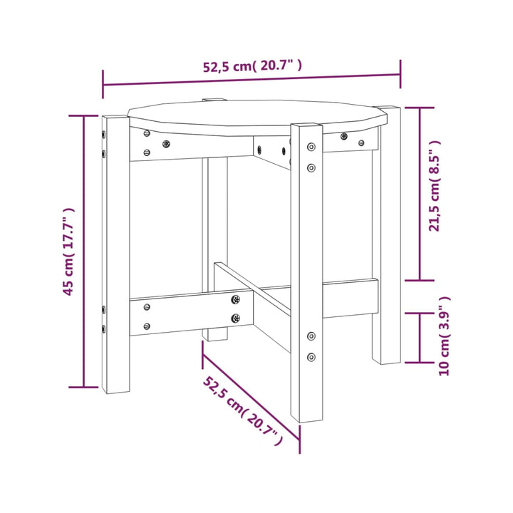 Soffbord Ø 52,5X45 Cm Massivt Furu
