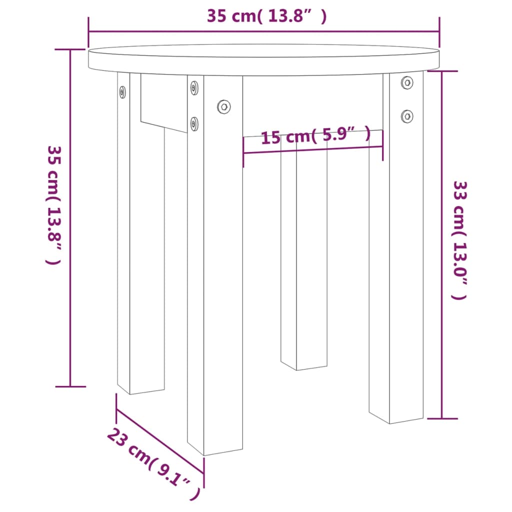 Soffbord Ø 35X35 Cm Massivt Furu