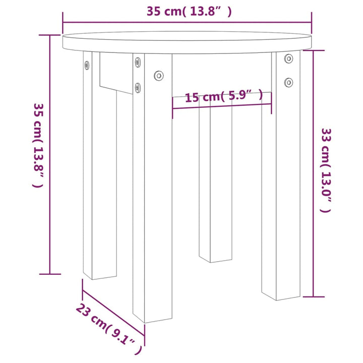 Soffbord Ø 35X35 Cm Massivt Furu