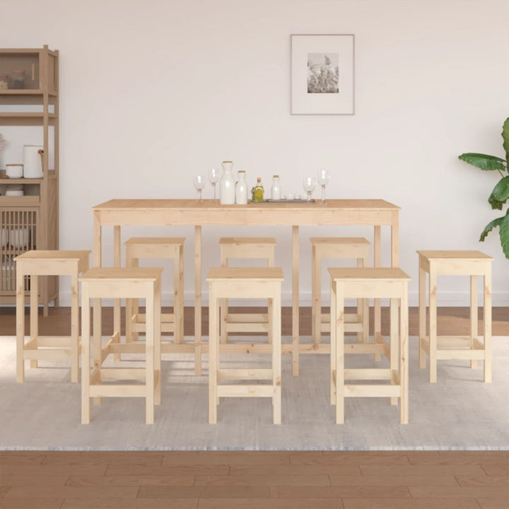 Barmöbler 9 Delar Massiv Furu