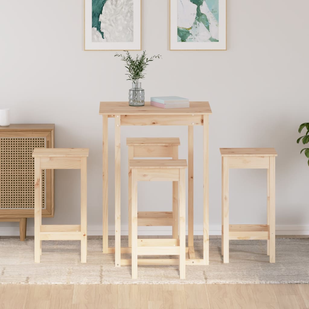 Barmöbler 5 Delar Massiv Furu