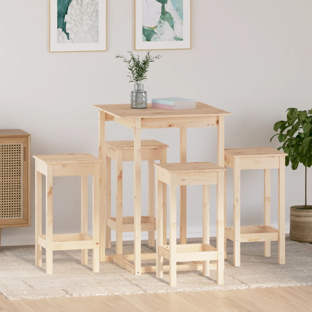 Barmöbler 5 Delar Massiv Furu