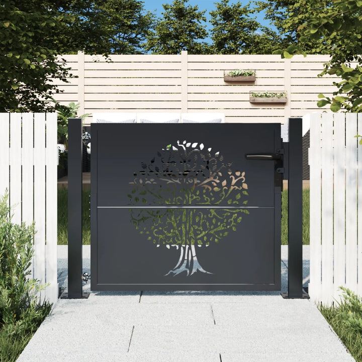 Trädgårdsgrind Antracit Stålträddesign