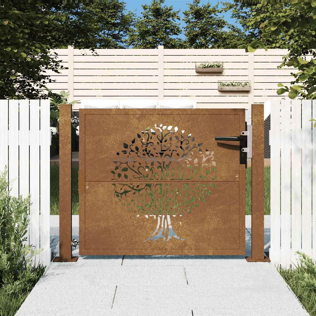Trädgårdsgrind Cortenstål Träddesign