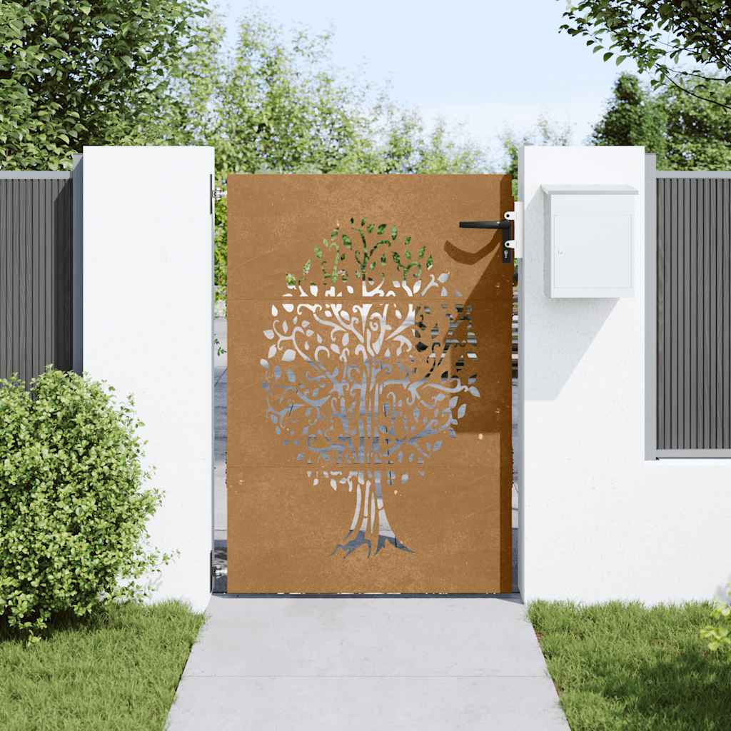 Trädgårdsgrind Cortenstål Träddesign