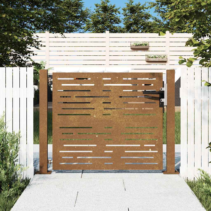 Trädgårdsgrind Cortenstål Fyrkantig Design