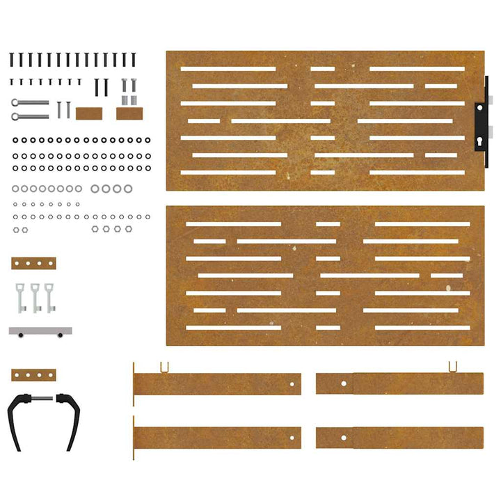 Trädgårdsgrind Cortenstål Fyrkantig Design