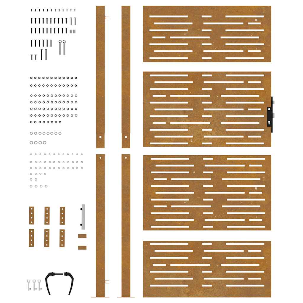 Trädgårdsgrind Cortenstål Fyrkantig Design