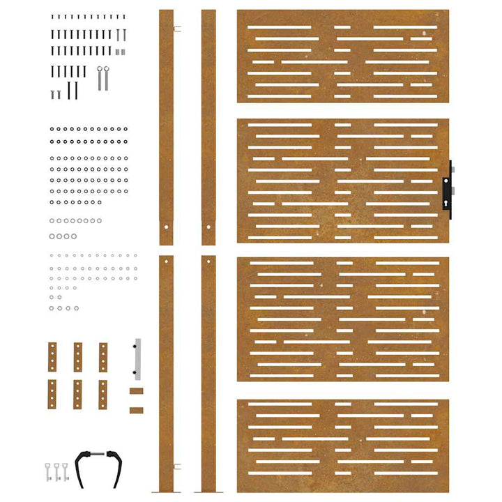 Trädgårdsgrind Cortenstål Fyrkantig Design