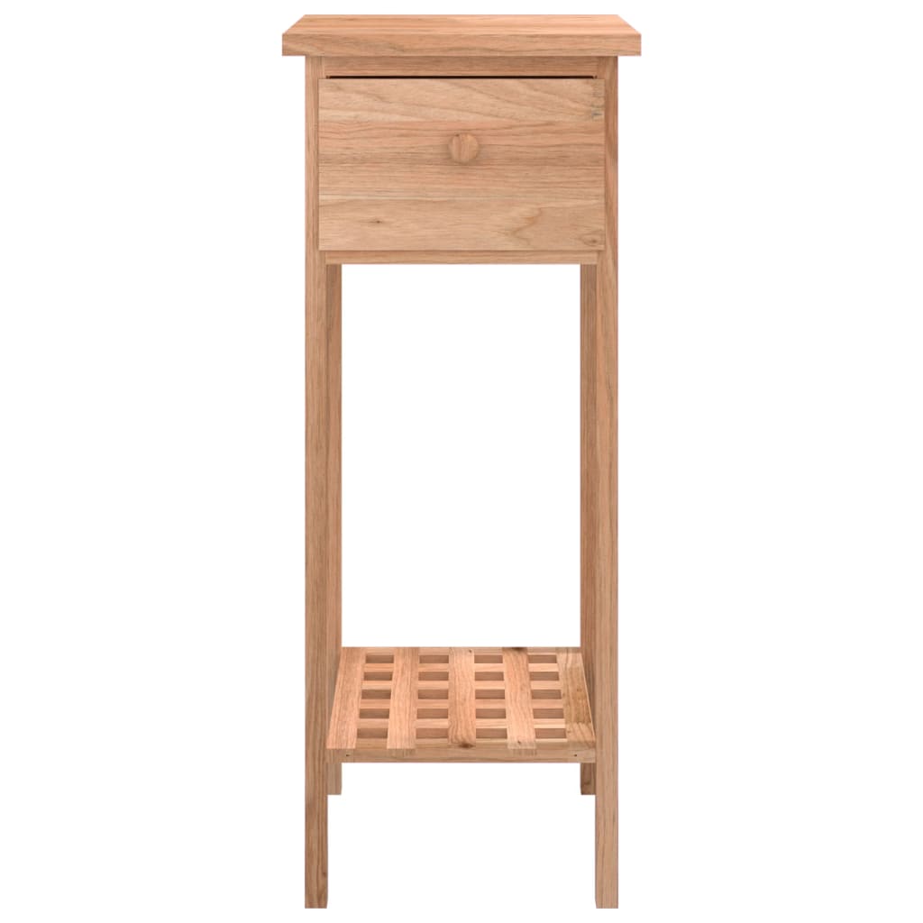 Sidobord Med Låda 25X25X60Cm Massivt Valnötsträ