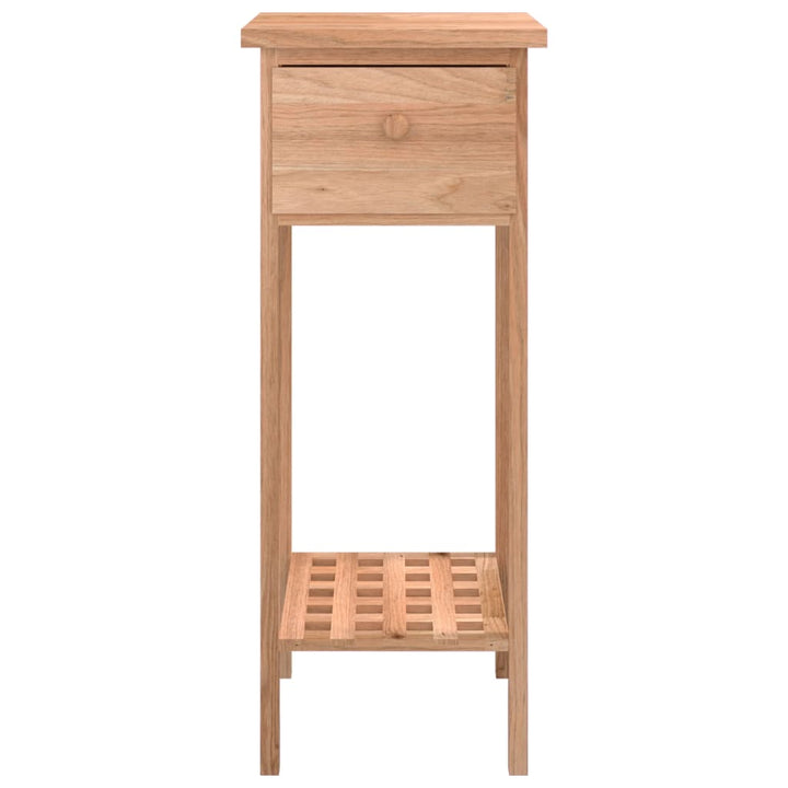 Sidobord Med Låda 25X25X60Cm Massivt Valnötsträ