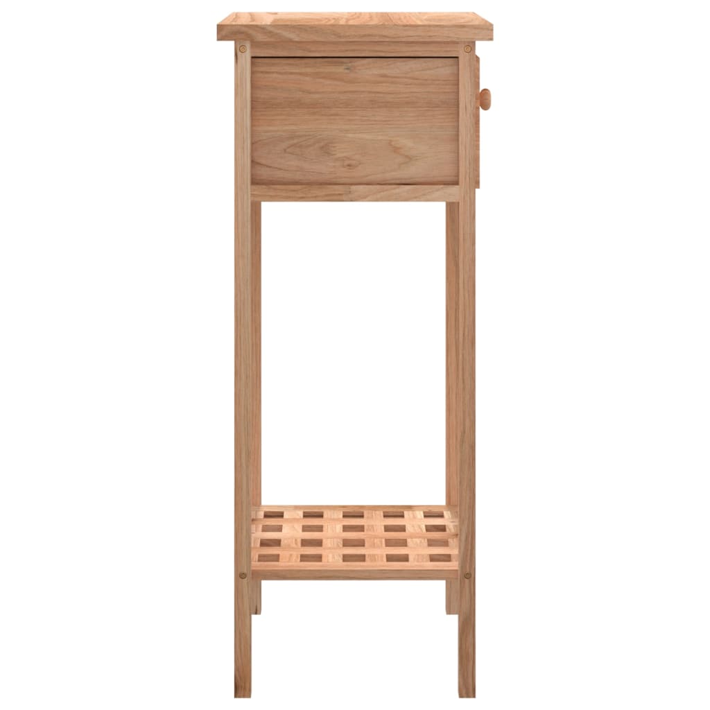 Sidobord Med Låda 25X25X60Cm Massivt Valnötsträ
