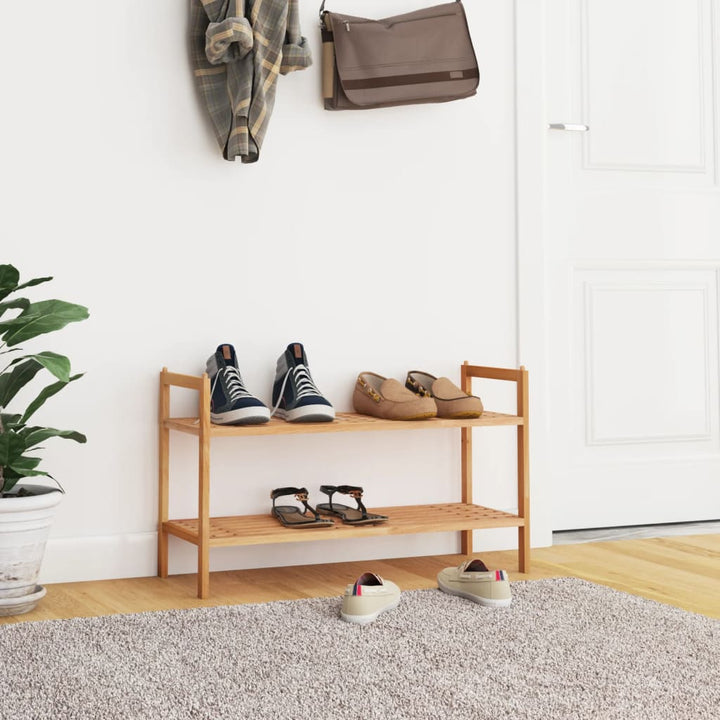 Skohylla 69X27X41 Cm Massivt Valnötsträ