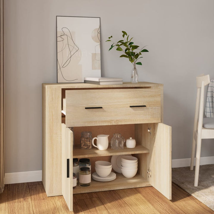 Skänk Sonoma-Ek 80X33X70 Cm Konstruerat Trä