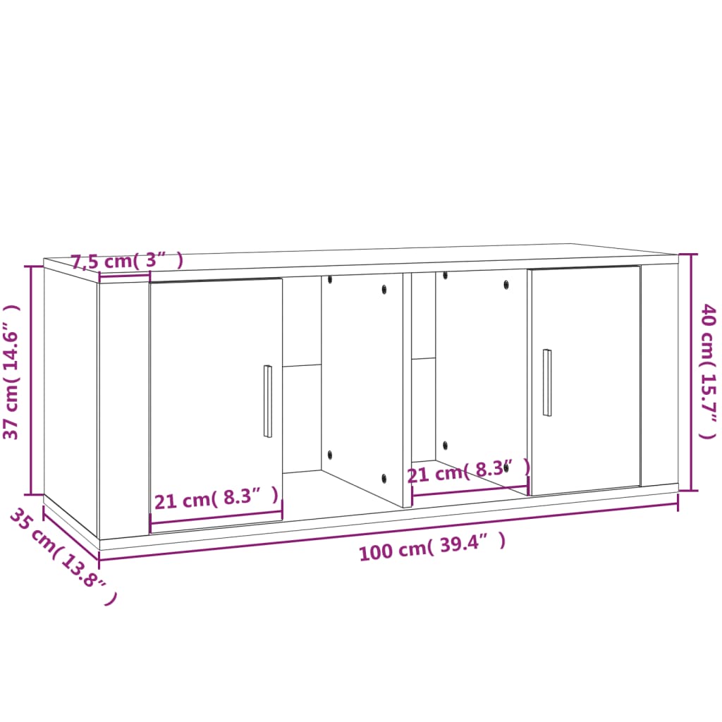 Tv-Skåp Sonoma-Ek 100X35X40 Cm Konstruerat Trä